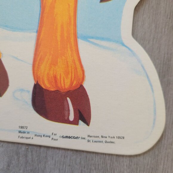 Vintage Amscan Rudolph Reindeer Cardboard Cutout Decoration 15" X 8" - Picture 2 of 6